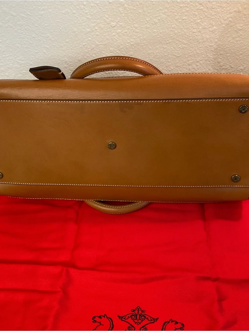 Prix de Dressage Leather Satchel Navy Tan Equestrian Quiet Luxury Bag